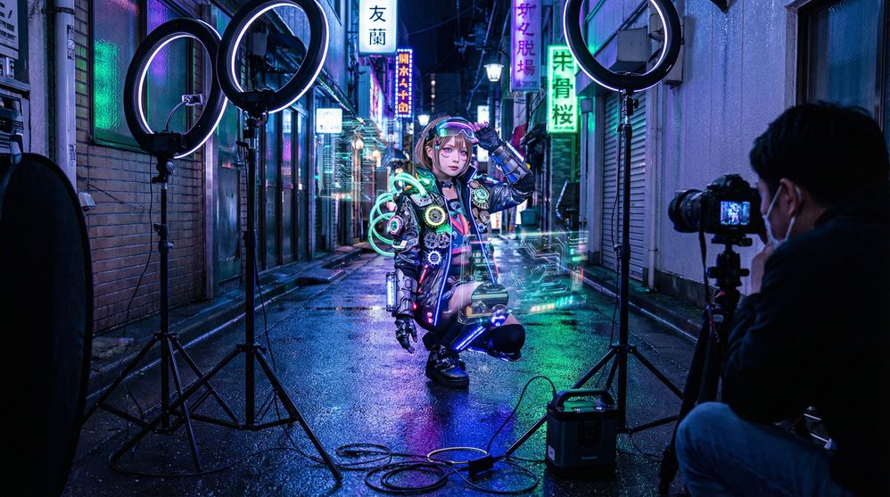 媚黑赛博朋克cosplay写真视频